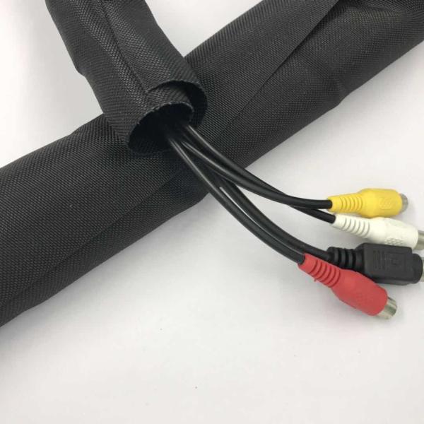 Buy cheap Flexible Cable Management Protection Self Wrapping Split Braided Sleeving PET Material from wholesalers