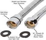 150cm Stainless Steel Shower Hose , Chromed Flexible Shower Hose With Brass Nut