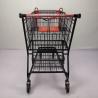 Buy cheap Electrophoretic Steel Metal Shopping Trolley Customized Black Powder Coating Wire Shopping Trolley from wholesalers