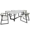 Buy cheap Shiny Surface Marble Top Dining Room Table With Solid Wood Base from wholesalers
