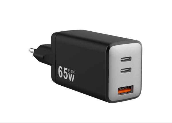 Buy cheap 65W 3 Port USB C Wall Charger Fast Charging USB A GaN Adapter Customized Logo from wholesalers