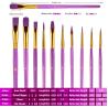 Buy cheap Purple Nylon Hair Paint Brush Kit Face Body Paint Brush Set Customized Logo from wholesalers