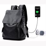 Men'S First Layer Cowhide Business Laptop Backpack With USB