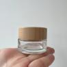 Buy cheap Cosmetic Jar with wood Lid 5g 10g 15g 20g 30g 50g 100g Cream Glass jar with Acacia wooden Cap from wholesalers
