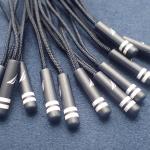 Black Rubber Debossed logo Zipper Slider Puller For Garment