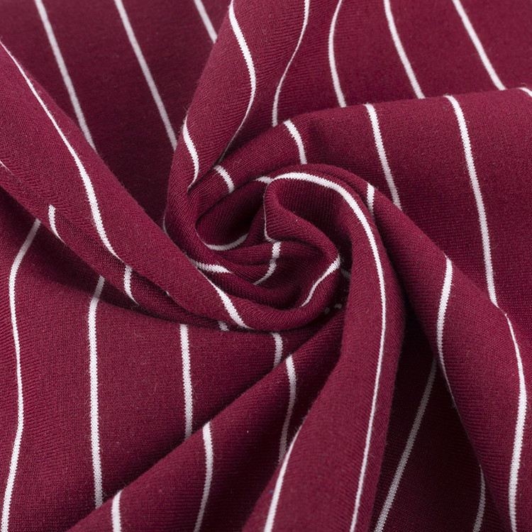 Breathable And Natural Comfortable Striped Knit Fabric For Casual Wear