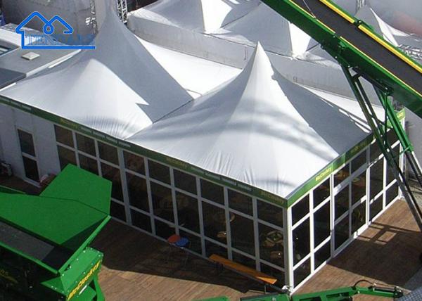 Buy cheap High Quality Aluminum Windproof Fireproof Outdoor High Peak Glass Wall Pagoda Tent from wholesalers