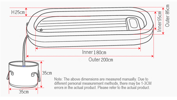 EUEN 71 Pvc Portable Inflatable Bathtub For Elderly Patient
