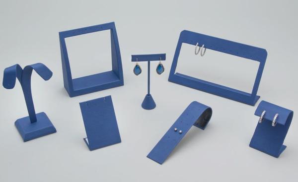 Buy cheap Graceful Blue Earring Display Stands Spot UV Printing Handling Jewelry Stand Exhibition from wholesalers