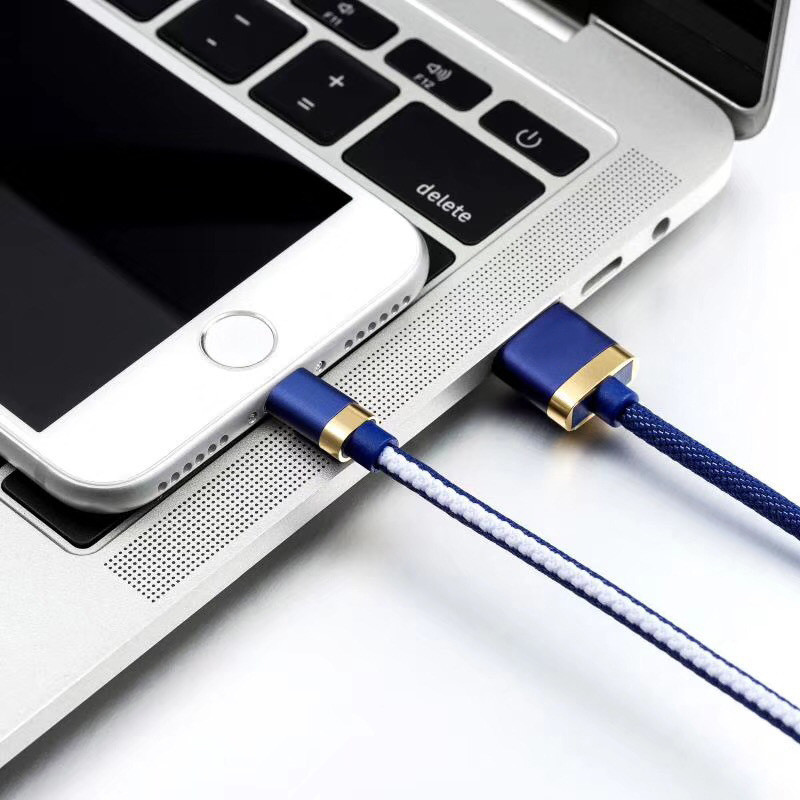 2.5A Gold Plated Denim Fast Charger Cable 480mbps Transmission Speed