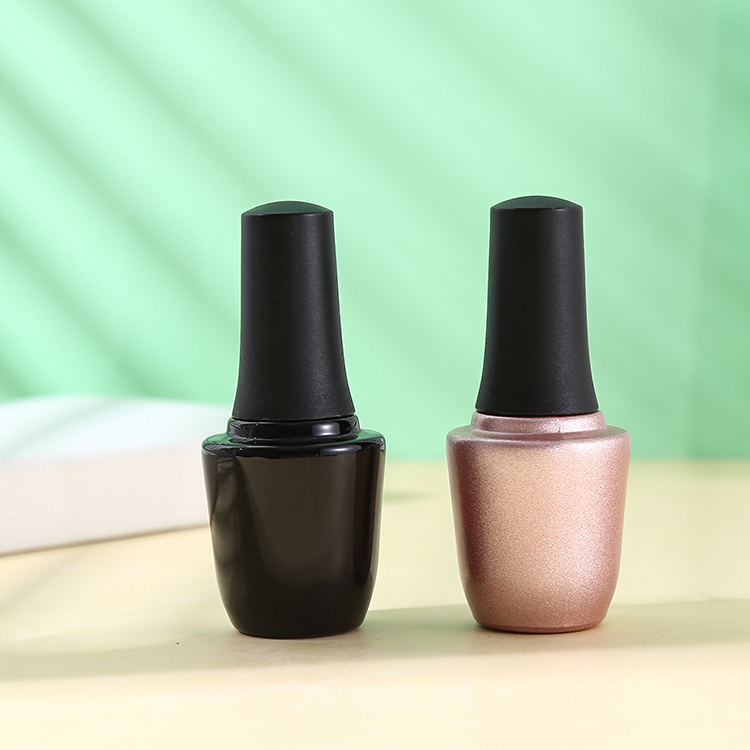 10ml 15ml Rectangular Glass Black Nail UV Gel Polish Packing Empty Square Shape Nail Polish Bottle With Brush for Cosmetic