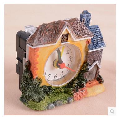 Buy cheap New creative gift product villa resin alarm clock toy from wholesalers