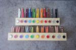 Montessori wood pencil holder crayon holder color sorting adult coloring wood