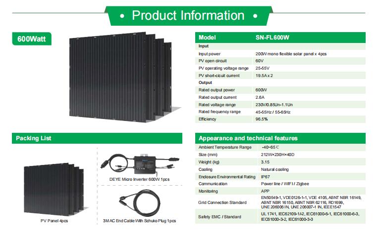 Semi Flexible Balcony Solar System Panel Adjustable Monocrystalline Silicon Type