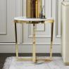 Buy cheap Round Coffee Side Table Living Room Marble Top Golden Legs from wholesalers