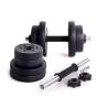 Buy cheap full weight black cement dumbbell set wirh rubber bar collars from wholesalers