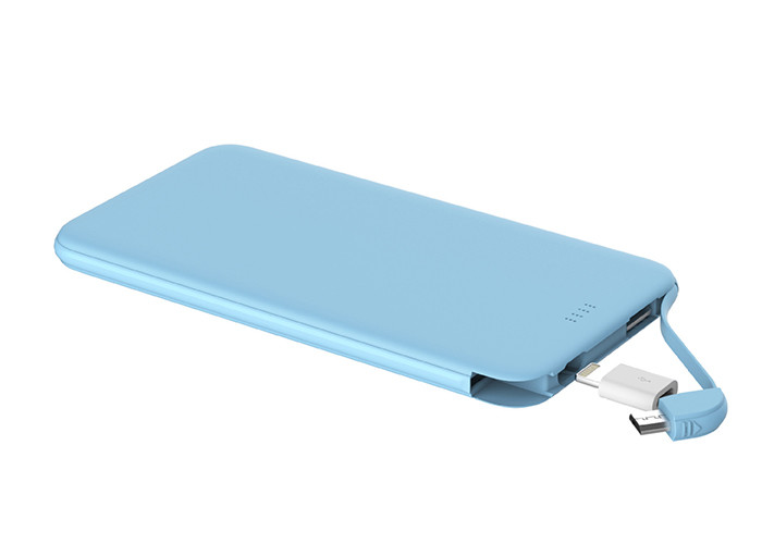Plastic Credit Card Sized Battery Bank , 5000mah Wallet Sized Portable Charger