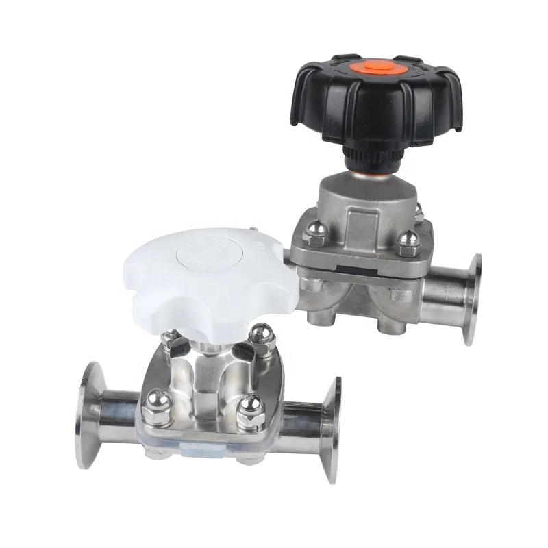 Silver Clamp Diaphragm Valve For General Industry Sanitary Grade