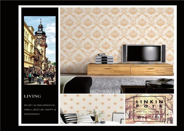 Flower Pattern Classic Vintage Wallpaper Waterproof For TV Background , Eco