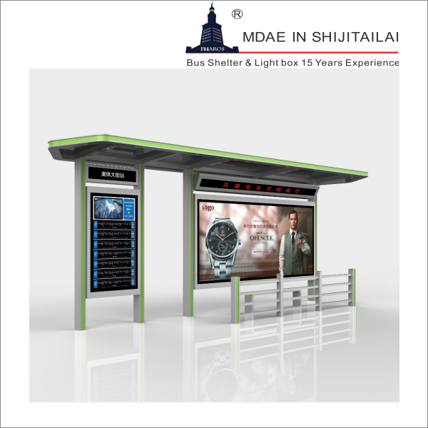 Wifi Solar T8 Tubes Lcd Bus Station Shelter