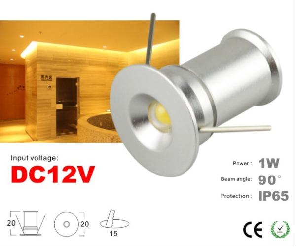 Buy cheap DC12V Waterproof IP65 recessed Mini LED light 1W Spotlight Ceilling light from wholesalers