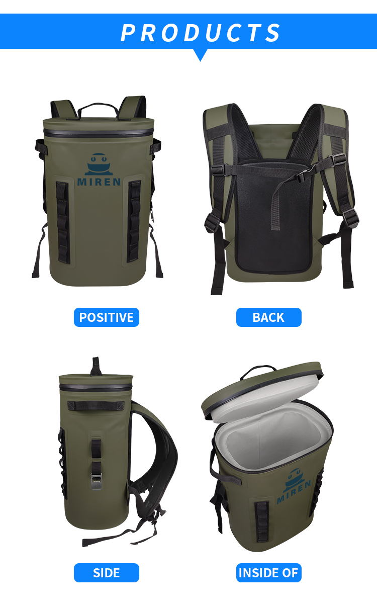 Army Green Soft Cooler Backpack Water Resistant Reusable OEM