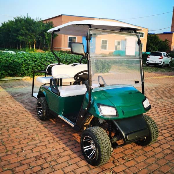 Green Color Mobility Chariot Road Legal 4 Seater Golf Cart 2000w 4 Wheel Dual