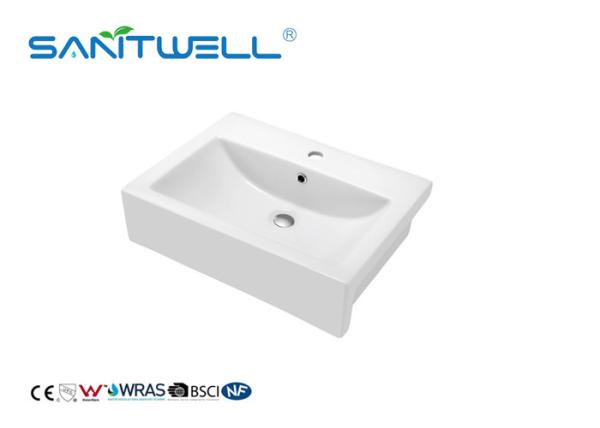 Buy cheap Solid Surface Bathroom Counter Top Wash Basin Ceramic Material For Hand Wash from wholesalers