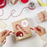 ISO9001 Eco Friendly Hot Glue Christmas Gift Tag Custom Paper Stickers 8*6*8cm
