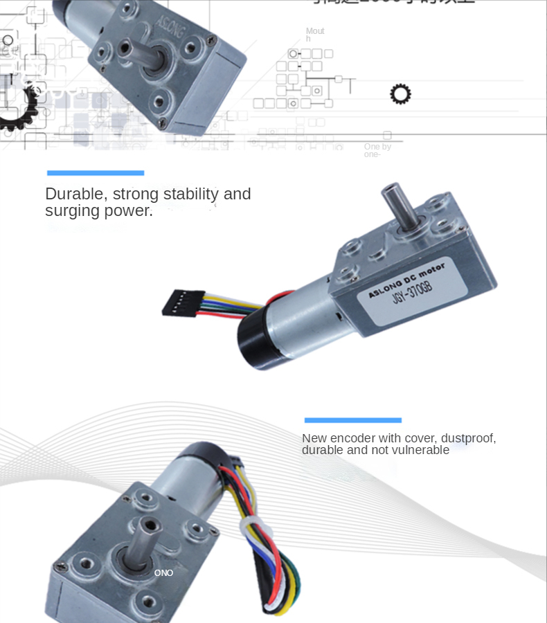 ASLONG JGY-370GB DC Worm Gear Motors 12v High Torque Reducer