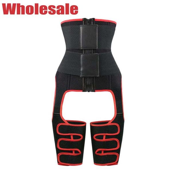 Buy cheap Red Velcro 3 In 1 Thigh Trimmer NANBIN Waist Trainer With Thigh Bands from wholesalers