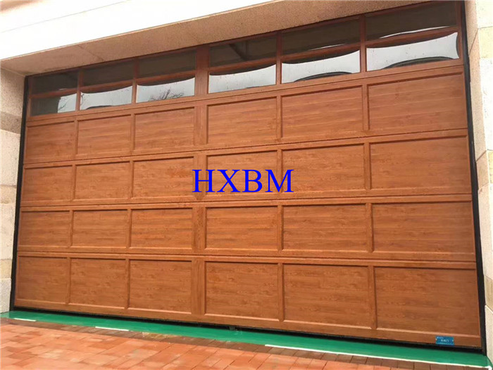 Wood color Aluminum Panels EPDM Gasket Aluminium Garage Doors 400mm Width