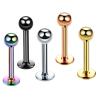 Buy cheap Surgical Steel Assorted Colors Zircon Labret Stud Lip Piercing Ear Cartilage Tragus Helix Ring Fashion Charming Jewelry from wholesalers