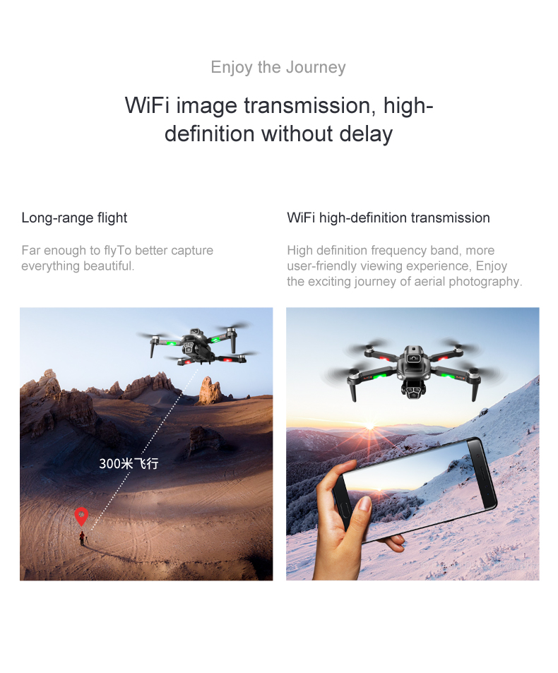 M1s 4k Drone Three Camera Obstacle Avoidance Brushless Foldable Led Navigation Light Optical Flow Hovering Mini Rc Drone