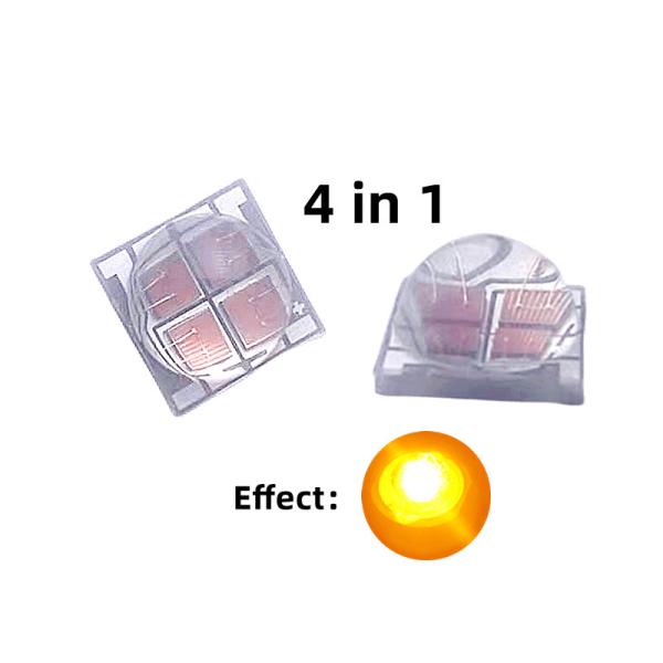 Buy cheap 4 In 1 Ceramic Base 5050 SMD LED Chip Yellow Color 585-595nm 480-600lm 12W 590nm SMD 5050 LED Bead from wholesalers
