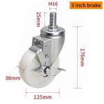 Threaded Medium Duty Caster Wheels Industrial 5 Swivel Caster Wheels