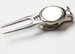 Hot sale metal custom logo golf divot repair tool pitch fork with ball mark