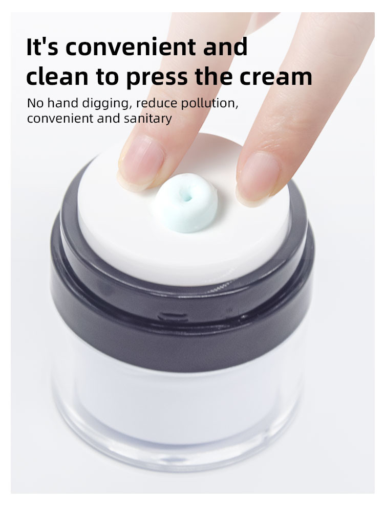 Leakproof Acrylic Refillable Airless Pump Cream Jar Round 15g 30g 50g White