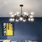 Modern LED glass bubble chandelier metal plexiglass lamp Ceiling Decor modo