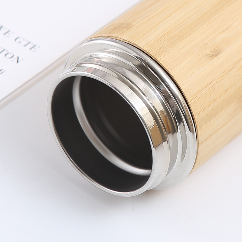 Bamboo Bottle For Tea Premium Tea Infuser Bottle Leak Proof BPA-Free Insulated Water Bottle Coffee Tumbler Tea Thermos