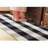 Buy cheap 60*90 Cm Cotton And Linen Black And White Plaid Mat , Woven Outdoor Porch Mats from wholesalers