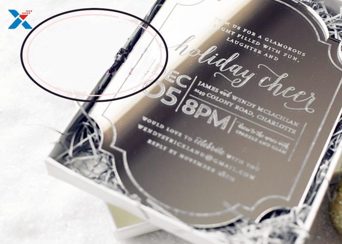 Mirror Acrylic Gifts , Acrylic Invitation Card With Custom Shape For Wedding / Party