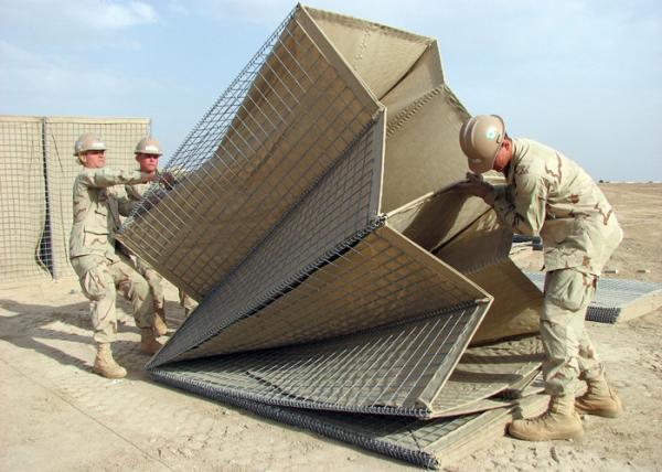 Buy cheap Welded Defensive Barrier / Defensive Bastion Gabion Mesh Box With Brown Geotextile For itary from wholesalers