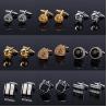 Buy cheap Plain Gold Custom Cufflinks Mens Engraved Cufflinks for Wedding Gift from wholesalers