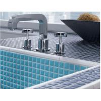 Buy cheap Glossy 6mm Swimming Pool Mosaic Tiles Ceramic Sky Blue White 300x300mm product