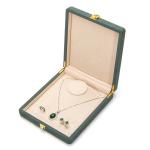 Green Microfiber Leather Jewelry Storage Box for Pearl Necklace 20*23*5cm