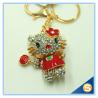 Buy cheap New Animal Metal Bag Ornament Cute Crystal Flower Cat With Candy Key chains Charm Pendant from wholesalers