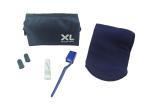 Buy cheap Airline Amenity Kits Dark Blue Oxford Fabric Cosmetic Bag For Plane / Train / from wholesalers