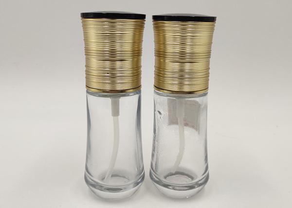 Buy cheap 30ml Transparent Glass Cosmetic Bottles Portable Macrame Golden Design from wholesalers