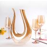 Buy cheap Clear Crystal Wine Glasses Mouth Blown Electroplated Amber Champagne Flutes from wholesalers